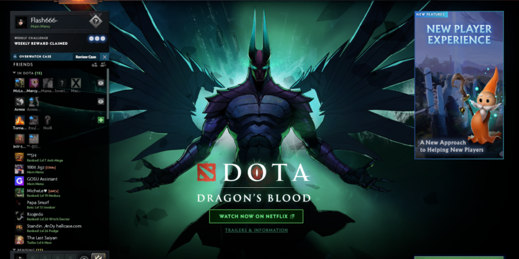 Netflix Advertising on DOTA 2 Game Client